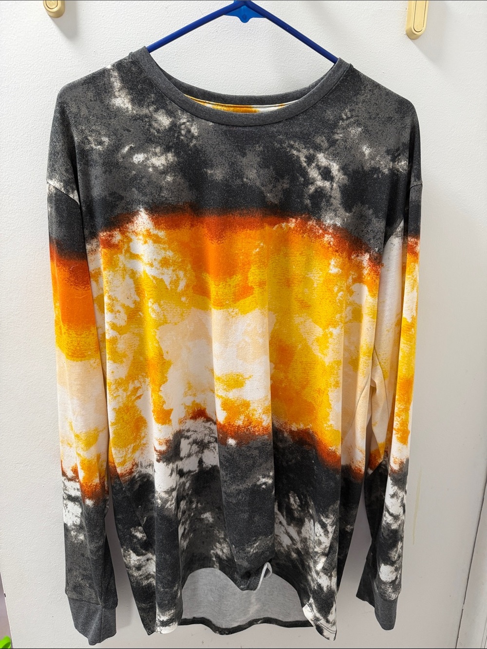 Black & Gold Tie-Dye Long Sleeve Tee
